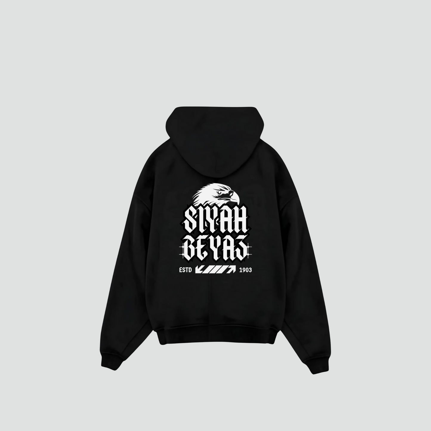SIYAH BEYAZ - Oversized Hoodie
