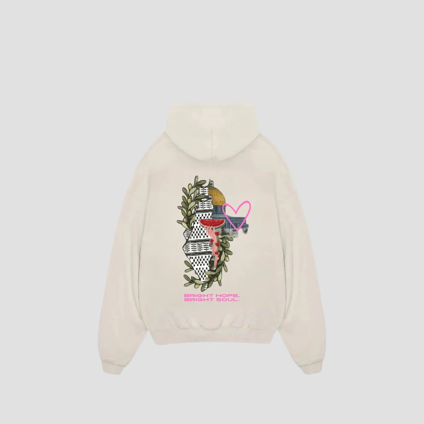 BRIGHT HOPE.BRIGHT SOUL - Oversized Hoodie Backprint Printegy