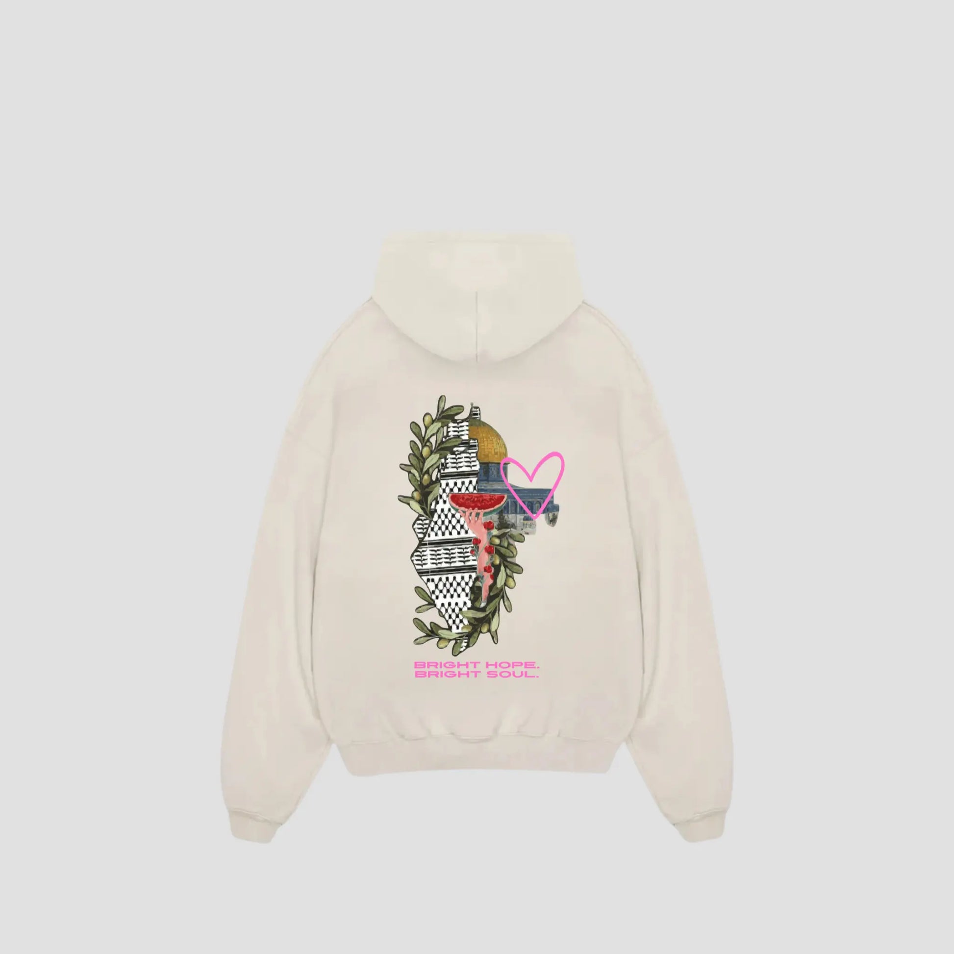 BRIGHT HOPE.BRIGHT SOUL - Oversized Hoodie Backprint Printegy