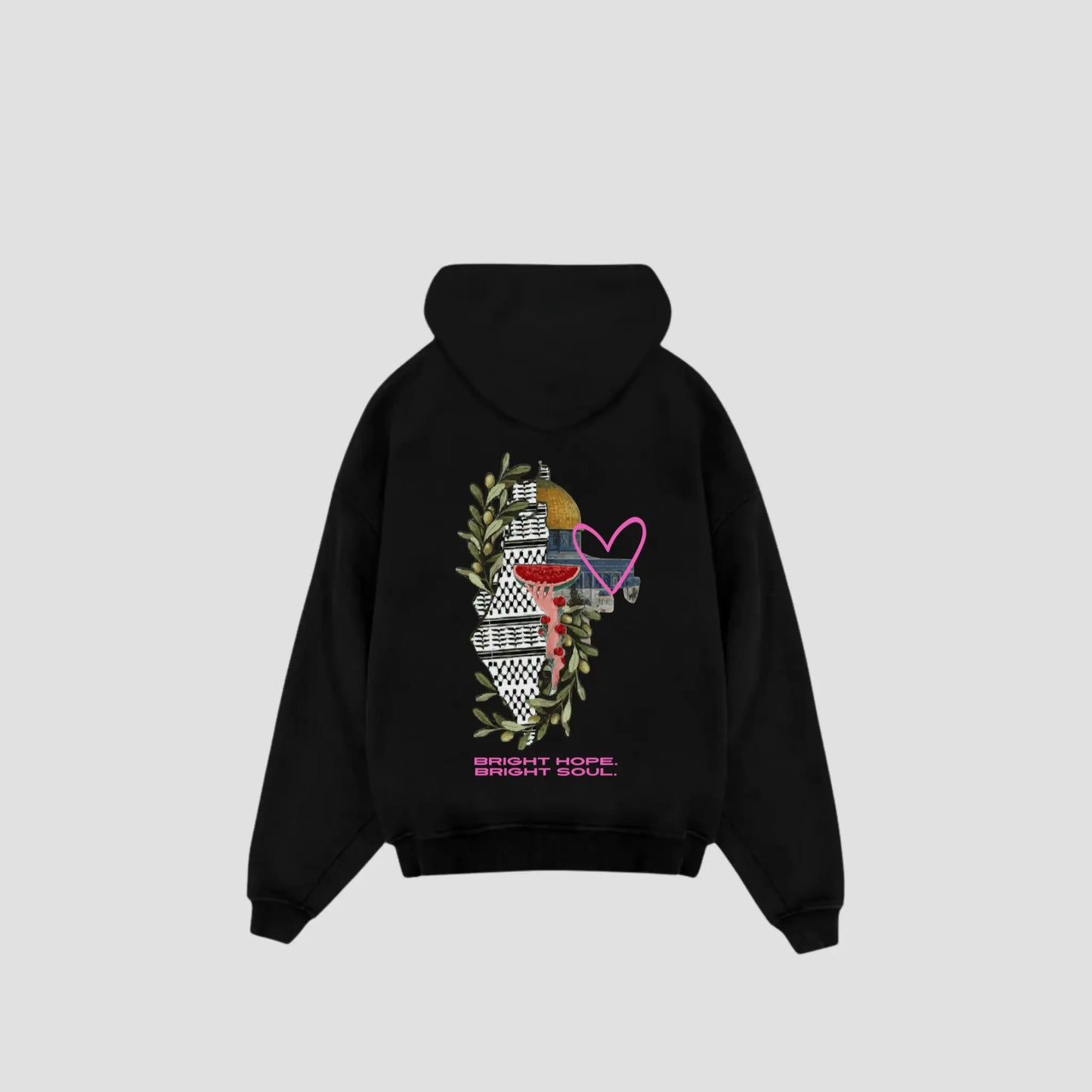 BRIGHT HOPE.BRIGHT SOUL - Oversized Hoodie Backprint Printegy