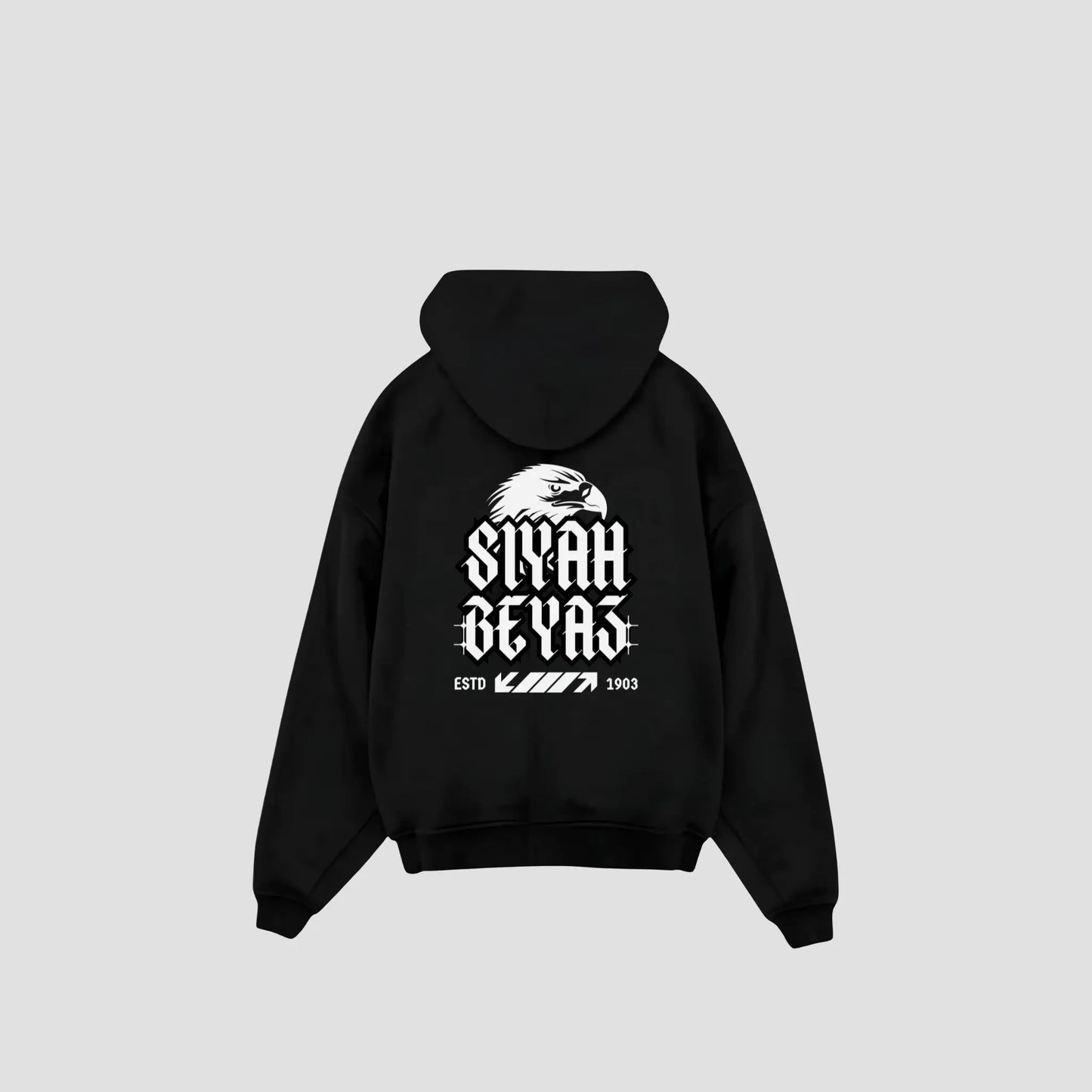 SIYAH BEYAZ - Oversized Hoodie Printegy