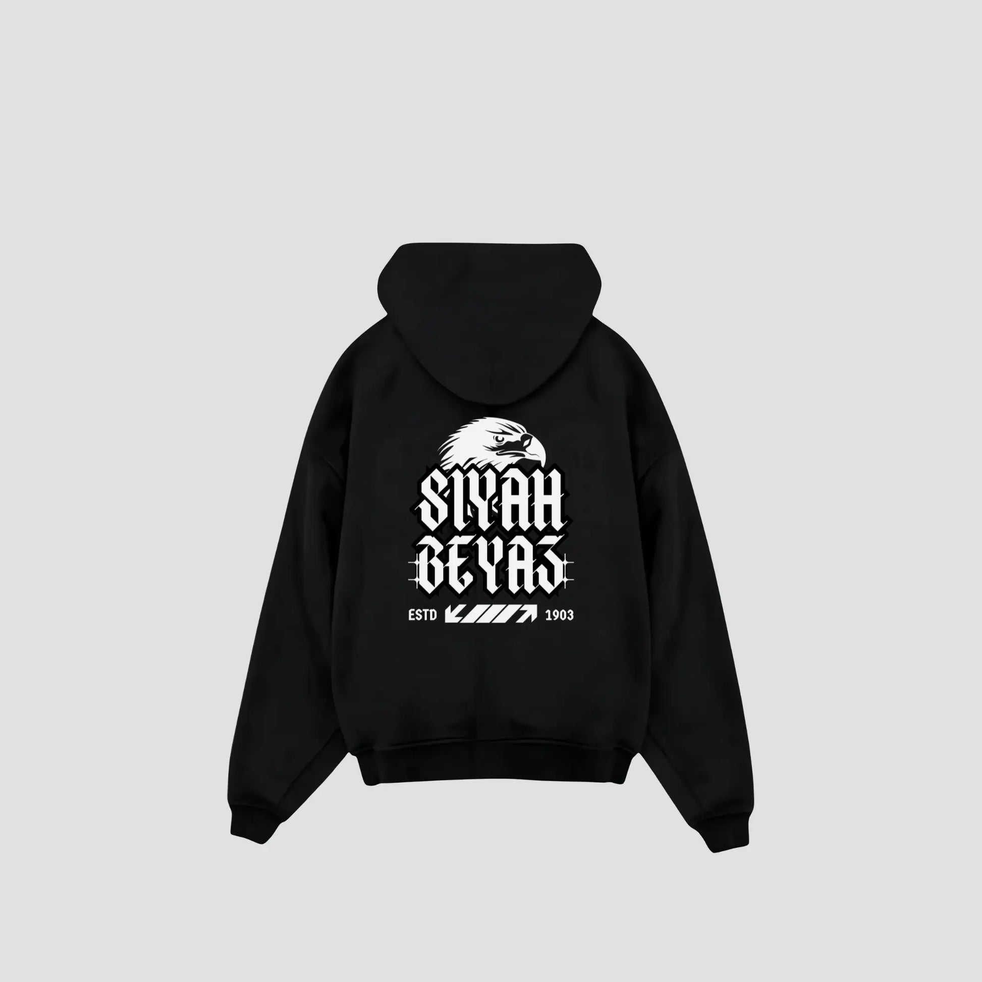 SIYAH BEYAZ - Oversized Hoodie Printegy