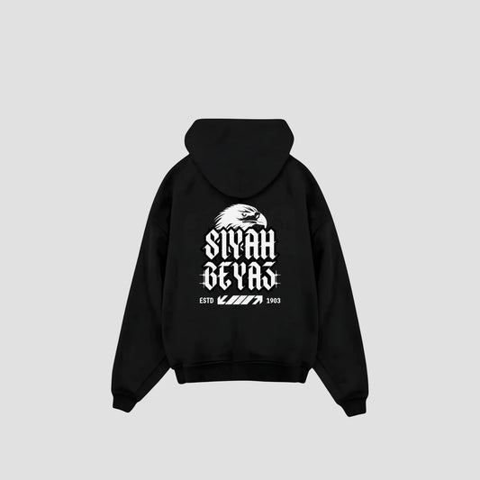 SIYAH BEYAZ - Oversized Hoodie Printegy