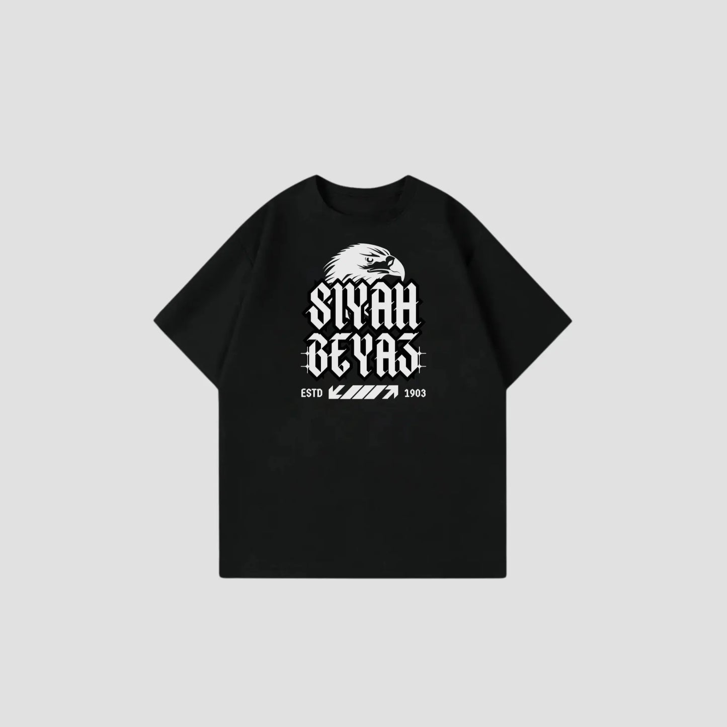 SIYAH BEYAZ - Oversize Shirt Printegy
