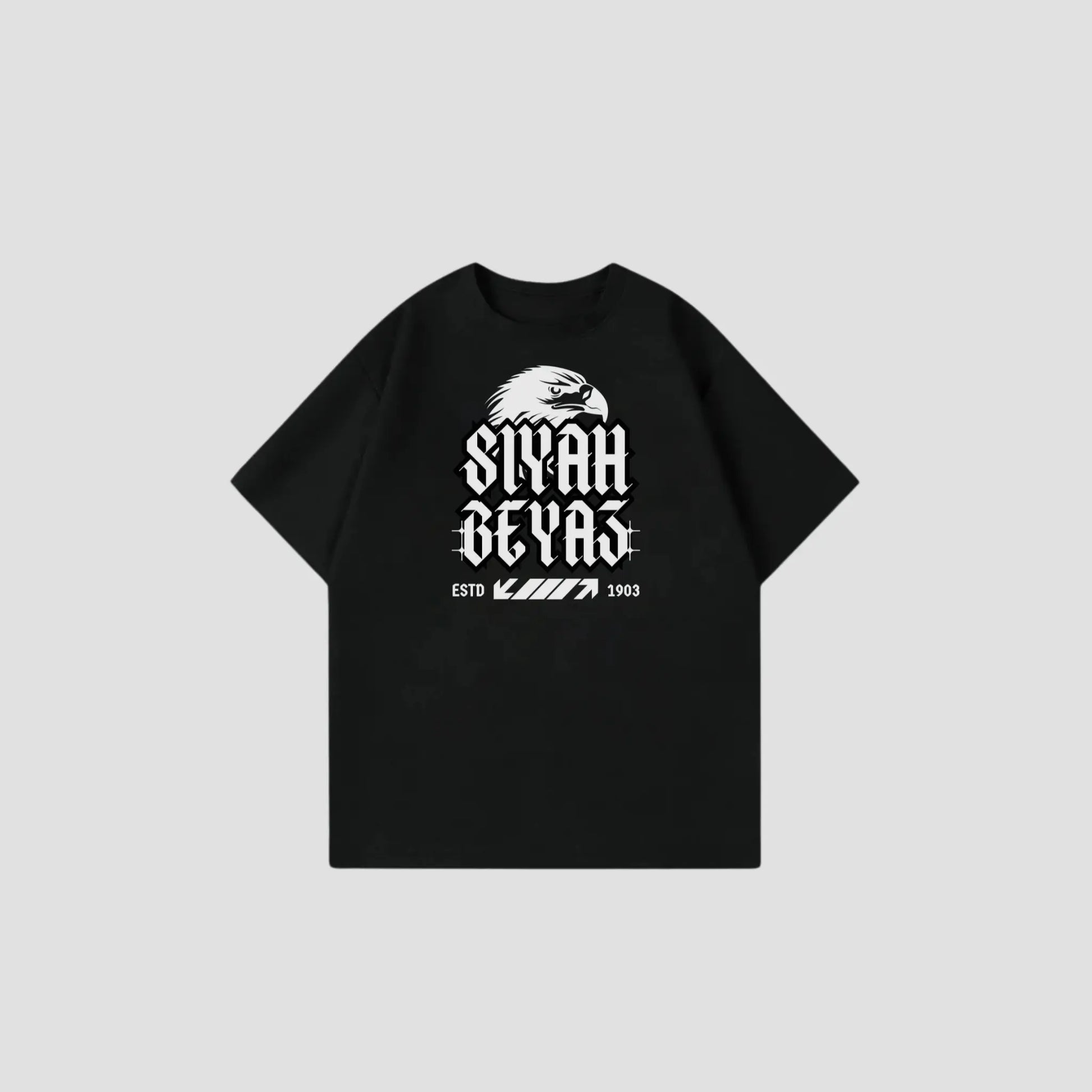SIYAH BEYAZ - Oversize Shirt Printegy