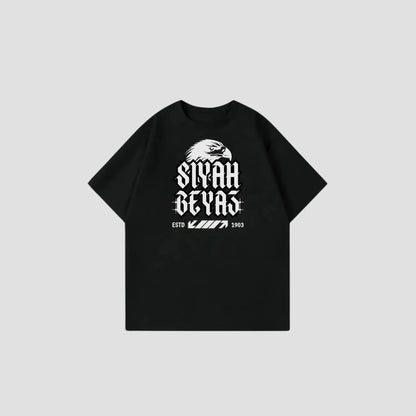 SIYAH BEYAZ - Oversize Shirt Printegy