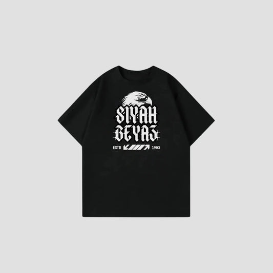 SIYAH BEYAZ - Oversize Shirt Printegy
